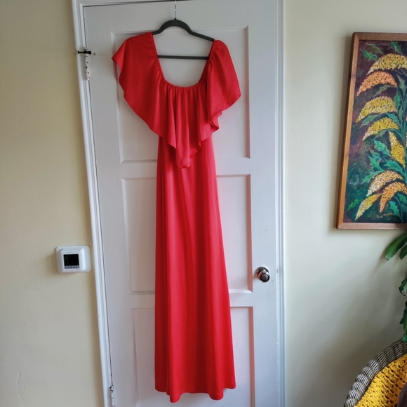 Vintage Dresses & Skirts - Vintage Handmade Flutter Sleeve Disco Dress